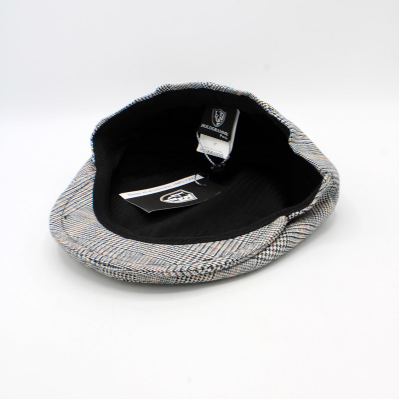 The Checkmate Linen Flat Cap by Hologramme Paris
