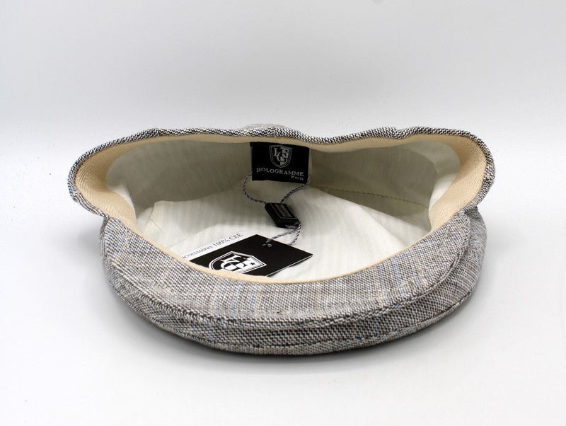 The Abstract Beige Plaid Flat Cap by Hologramme Paris