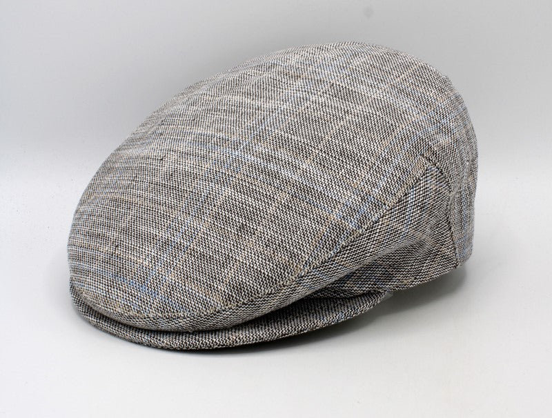 The Abstract Beige Plaid Flat Cap by Hologramme Paris