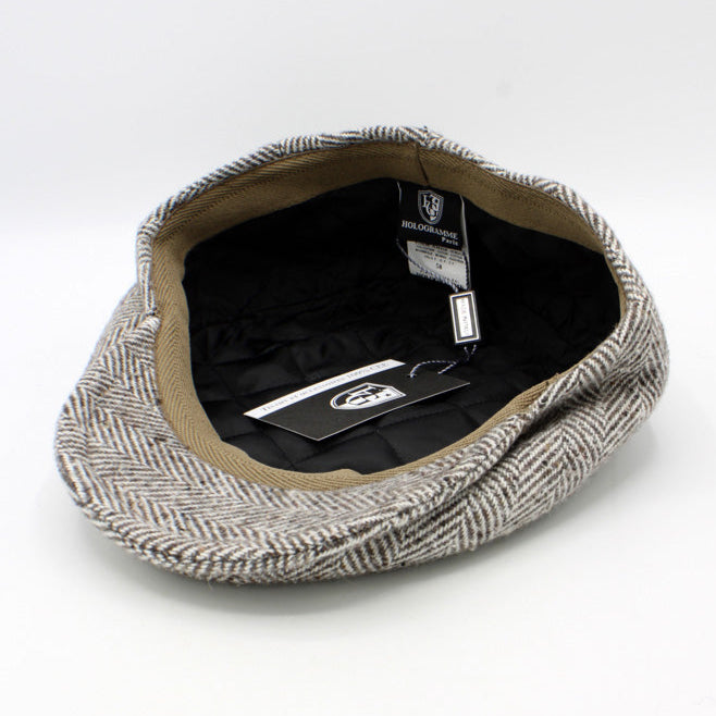 The "Beige Bone" Flat Cap by Hologramme Paris