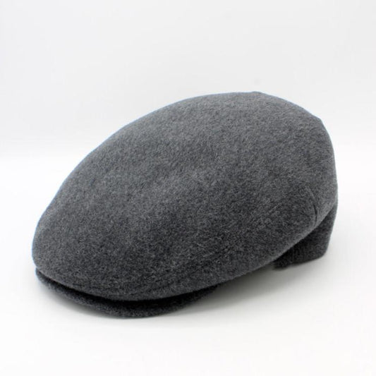 The "Cash" - Gray Cashmere and Wool Flat Cap by Hologramme Paris