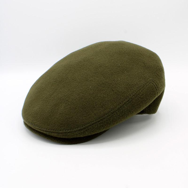 The "Cash" - Deep Green Cashmere and Wool Flat Cap by Hologramme Paris