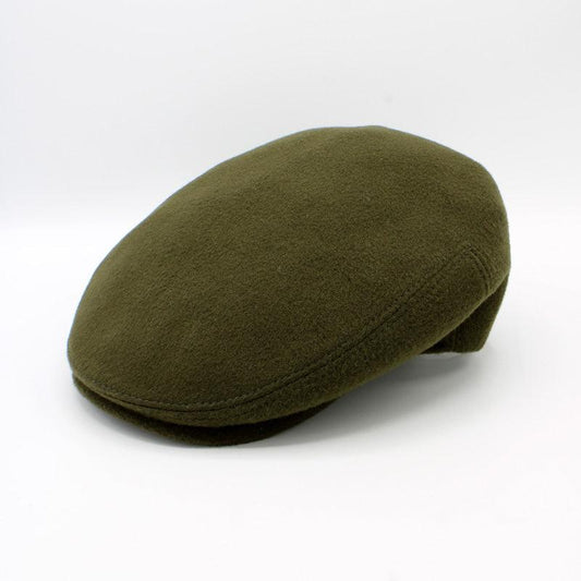 The "Cash" - Deep Green Cashmere and Wool Flat Cap by Hologramme Paris
