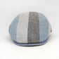 Linenline flat cap - Blue and gray Italian linen cap at FunkyBrims.