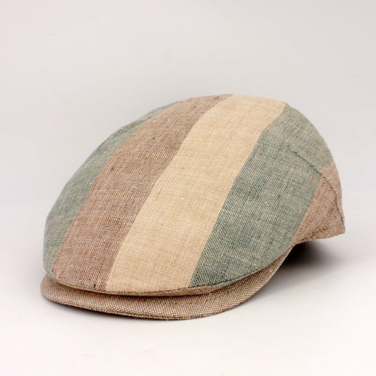 Linenline Sage and Oat Flat Cap at FunkyBrims!