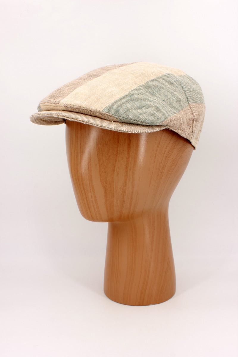 The Linenline – Sage & Oat Flat Cap By Hologramme Paris at FunkyBrims
