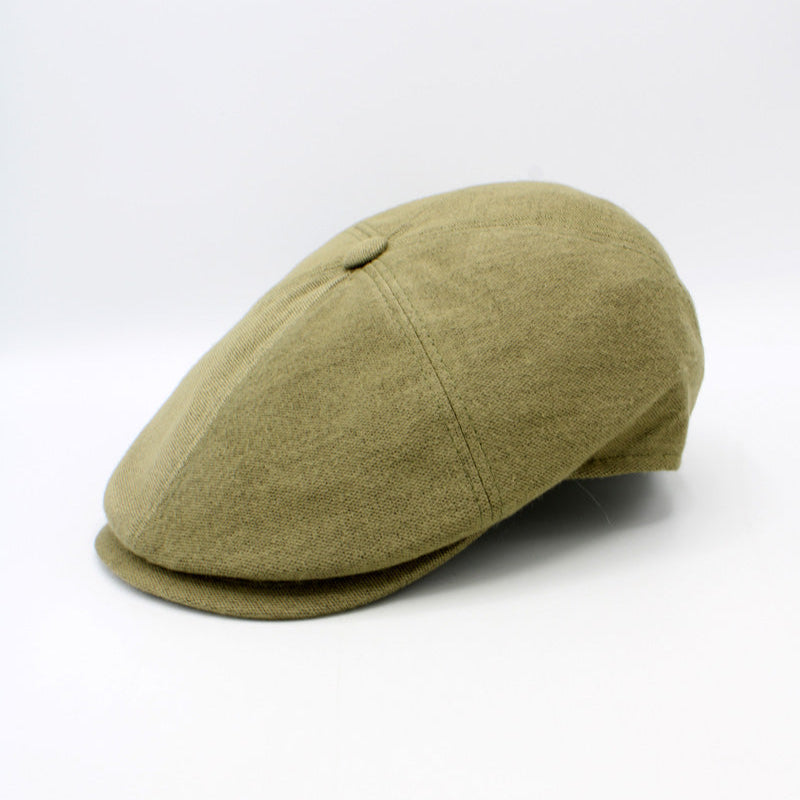 The "Bamboo Shelby" - Olive Green Newsboy Cap by Hologramme Paris