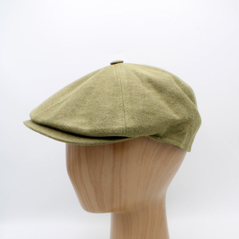 The "Bamboo Shelby" - Olive Green Newsboy Cap by Hologramme Paris