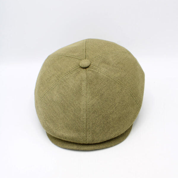The "Bamboo Shelby" - Olive Green Newsboy Cap by Hologramme Paris