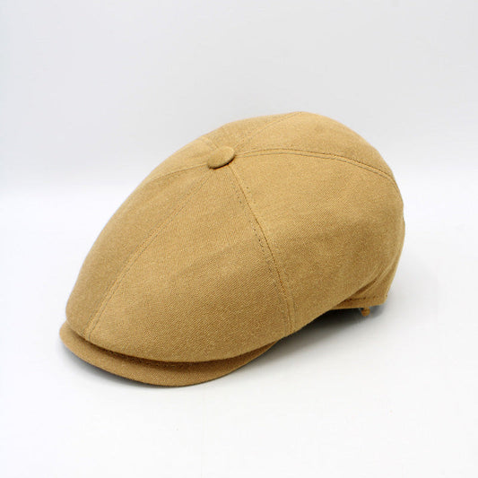 The "Bamboo Shelby" - Beige Newsboy Cap by Hologramme Paris