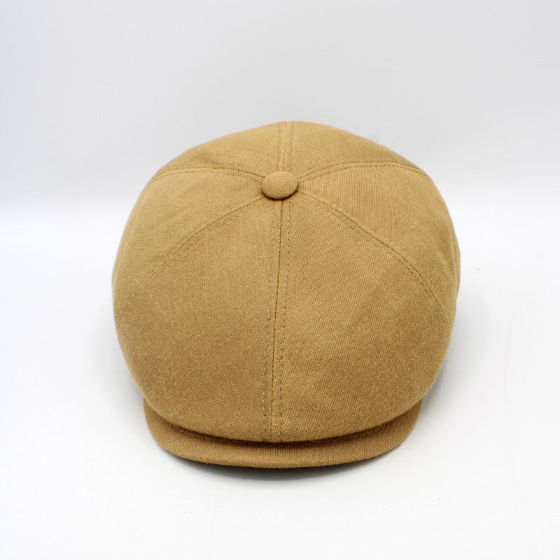 The "Bamboo Shelby" - Beige Newsboy Cap by Hologramme Paris