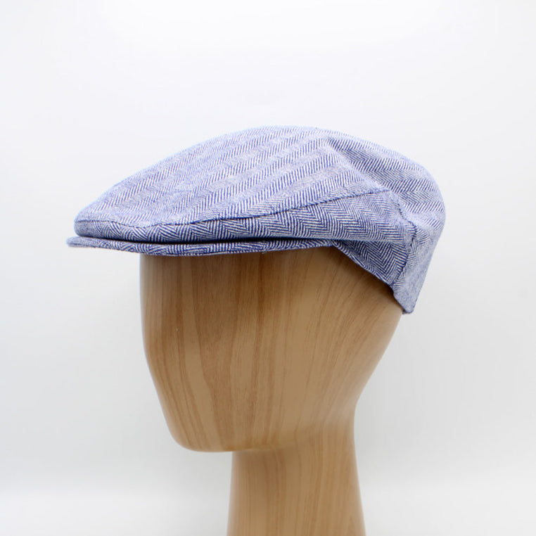CAP OF THE WEEK: The Royal Blue Summer Herringbone Flat Cap by Hologramme Paris