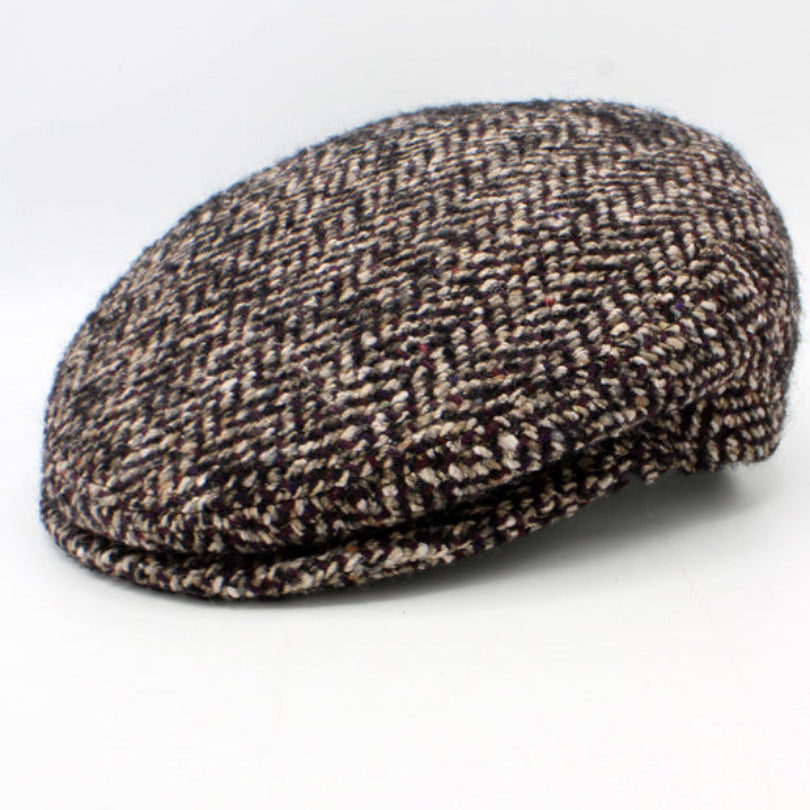 The "Heritage"  - Burgundy Herringbone Flat Cap by Hologramme Paris