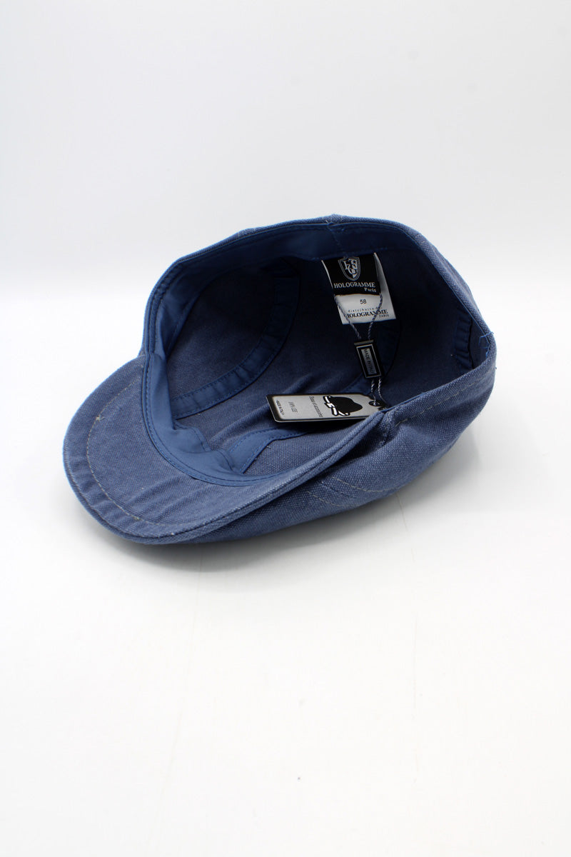 The "Endure" - Denim Blue Flat Cap by Hologramme Paris