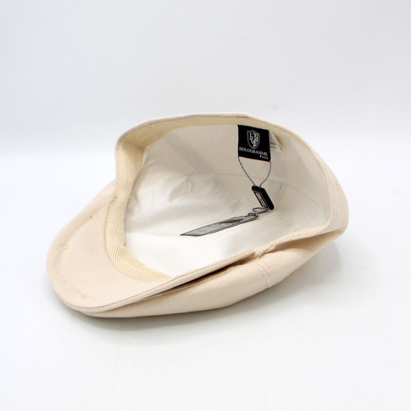 The "Contour" Beige Flat Cap by Hologramme Paris