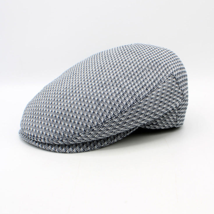The "Summer Gatsby" - Blue Italian Cotton Flat Cap by Hologramme Paris