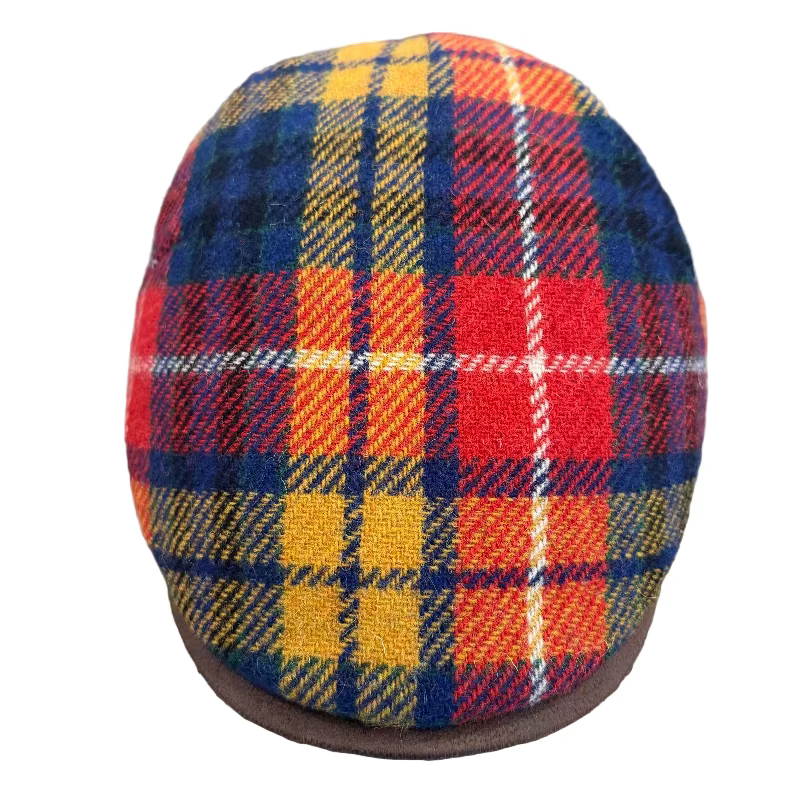 Bright Tartan Harris Tweed flat cap at FunkyBrims.
