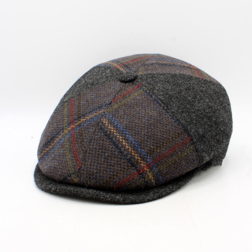 The "Tartan Patch: Smoke" Newsboy Cap by Hologramme Paris
