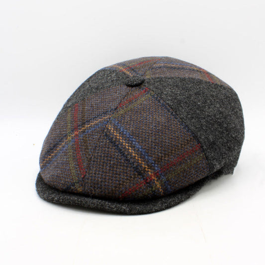 The "Tartan Patch: Smoke" Newsboy Cap by Hologramme Paris