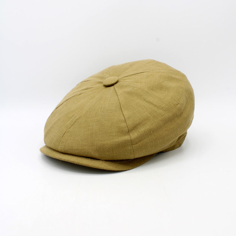 The Summer "Garrison" - Beige Newsboy Cap by Hologramme Paris
