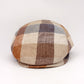 The Sand Herringbone Plaid Linen Flat Cap by Hologramme Paris at FunkyBrims