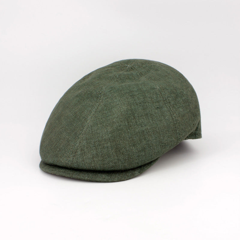 LinenTone - Forest Green Linen Cap Made in Italy for FunkyBrims