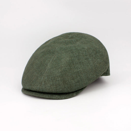 LinenTone - Forest Green Linen Cap Made in Italy for FunkyBrims