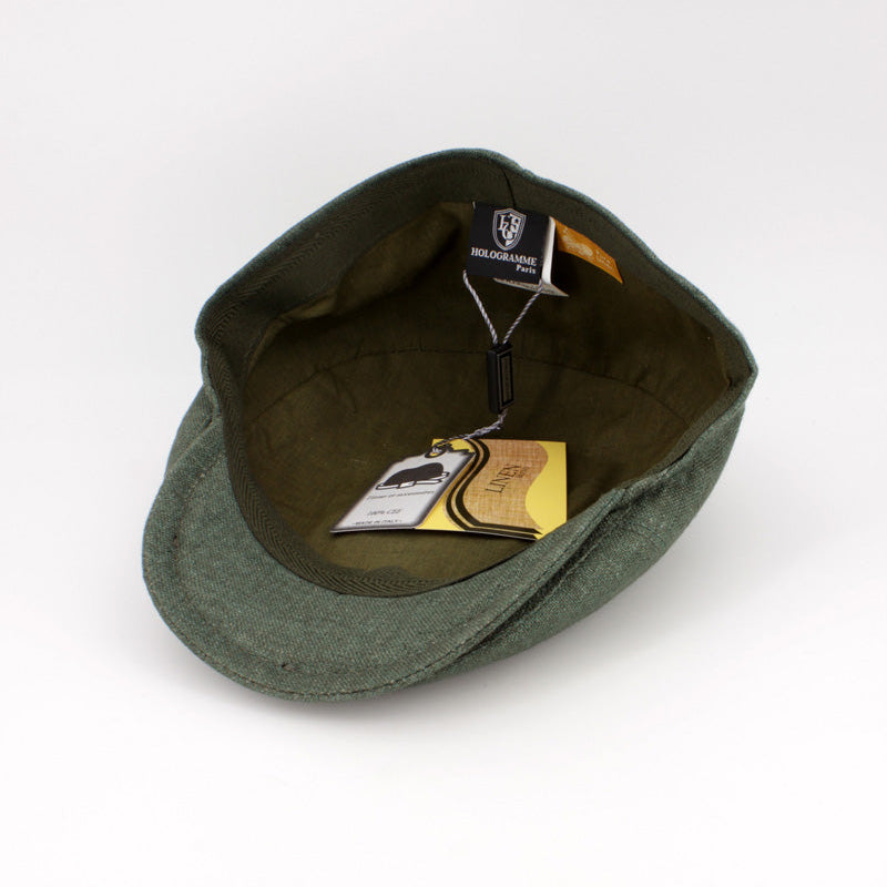 LinenTone - Forest Green Linen Cap Made in Italy for FunkyBrims