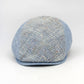 The "Beacon" Sky Blue Split Panel Flat Cap by Hologramme Paris at FunkyBrims