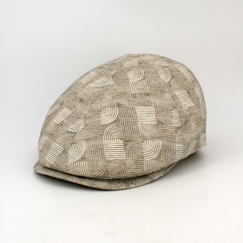 Summer Waves Beige Flat cap make in Italy for FunkyBrims
