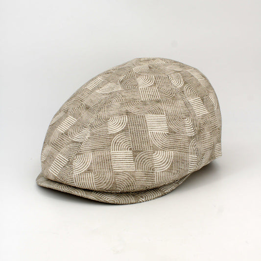 Summer Waves Beige Flat cap make in Italy for FunkyBrims
