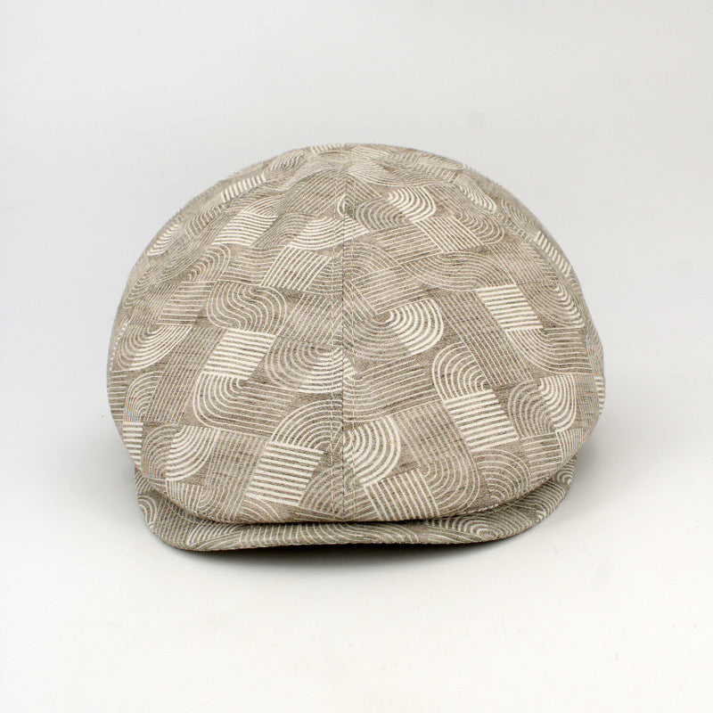 Summer Waves Beige Flat cap make in Italy for FunkyBrims
