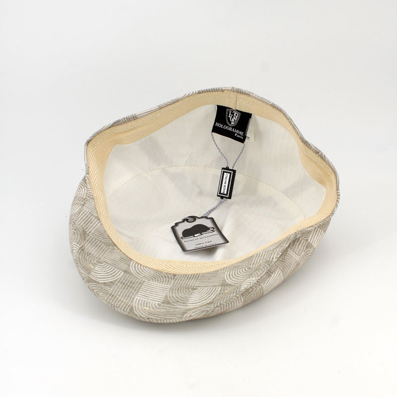 Summer Waves Beige Flat cap make in Italy for FunkyBrims