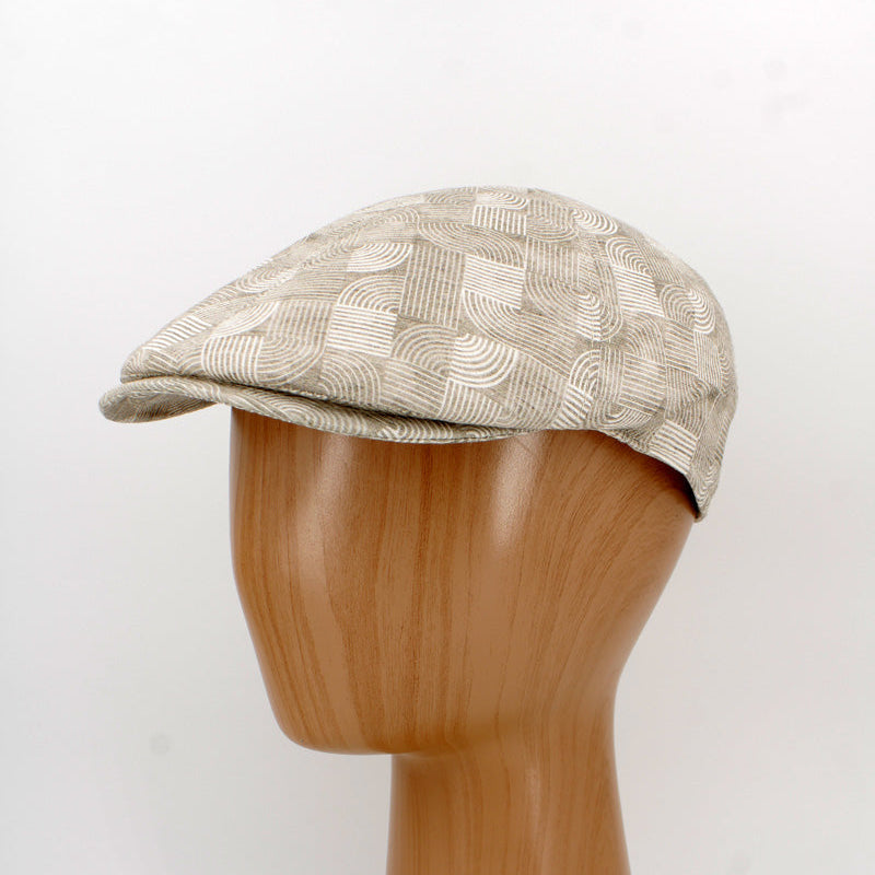Summer Waves Beige Flat cap make in Italy for FunkyBrims