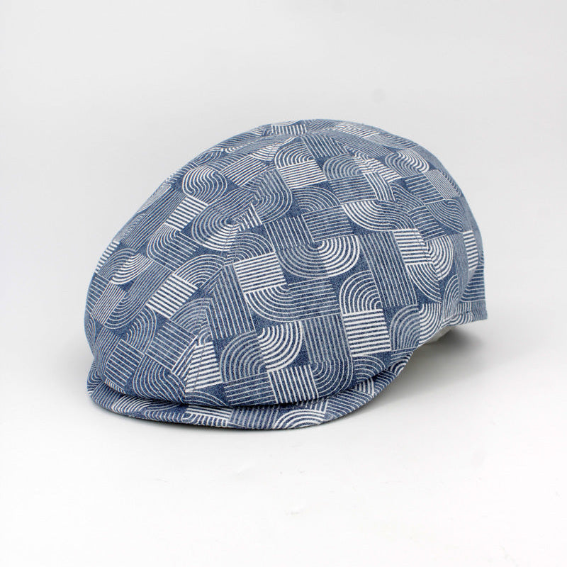 Summer Waves Blue Flat cap make in Italy for FunkyBrims