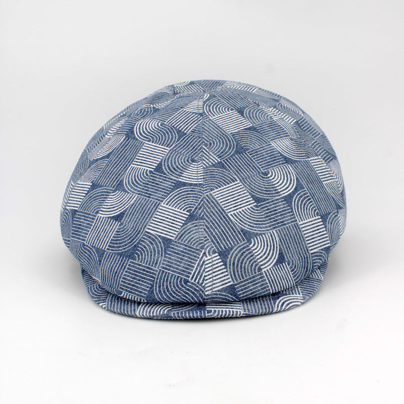 Summer Waves Blue Flat cap make in Italy for FunkyBrims