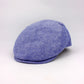 The Essential Italian Linen Split Flat Cap - Blue by Hologramme Paris at FunkyBrims