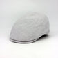 The Essential Italian Linen Split Flat Cap - Gray by Hologramme Paris at FunkyBrims