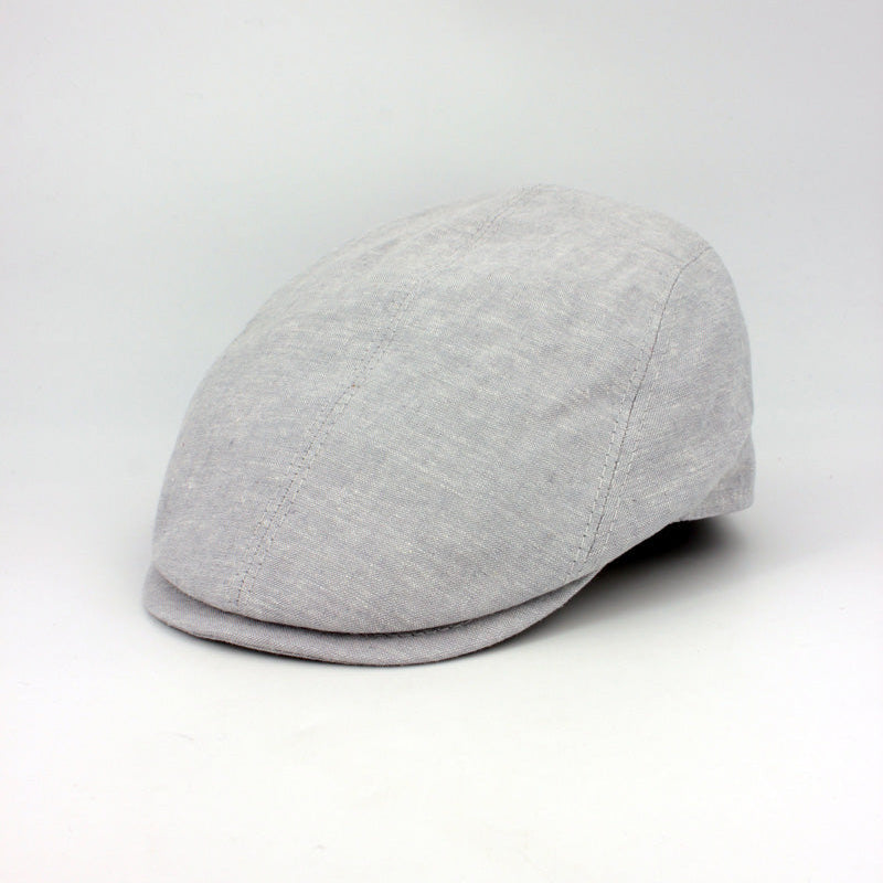 The Essential Italian Linen Split Flat Cap - Gray by Hologramme Paris at FunkyBrims