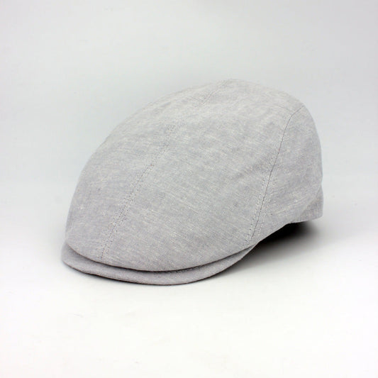 Cap of the Week - The Essential Italian Linen Split Flat Cap - Gray by Hologramme Paris at FunkyBrims