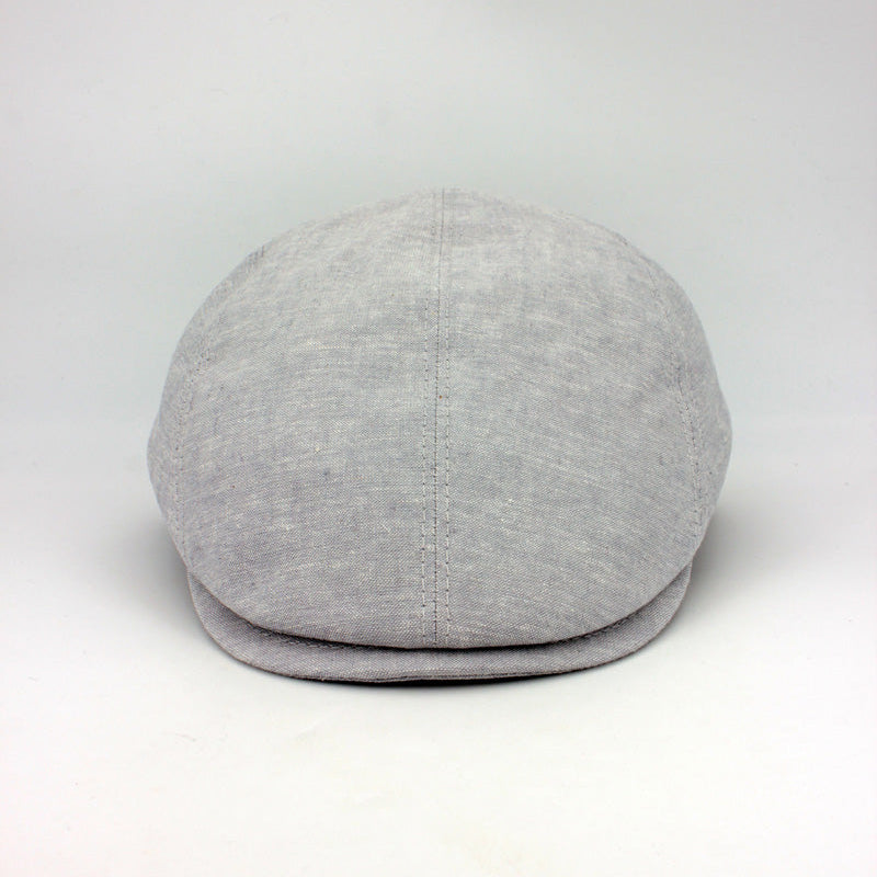 The Essential Italian Linen Split Flat Cap - Gray by Hologramme Paris at FunkyBrims
