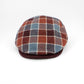 The Crossroads - Oxblood & Denim Shetland Wool Flat Cap By Hologramme at FunkyBrims