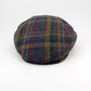 Off-Duty Plaid Flat Cap - Indigo Bronze by Hologramme Paris at FunkyBrims