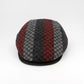 Red, Black, and Gray checkered flat scally cap.