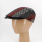 Red, Black, and Gray checkered flat scally cap at FunkyBrims.