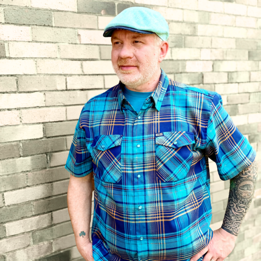 Oasis Mint Green Linen Flat Cap -  Hales Speed Shop X FunkyBrims Collab (with pin)