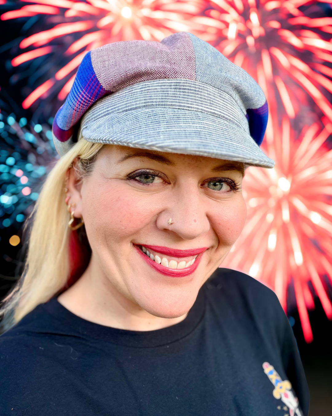 Women's EST 1776 Patchwork Newsboy Cap Hales Speed Shop X FunkyBrims Collab (with pin)