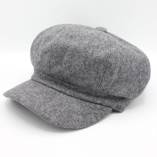 Women's Winter Wool Solid Color Caps