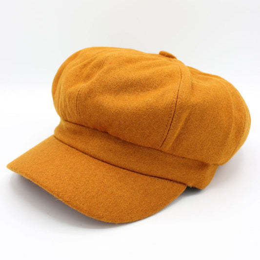 Women's Winter Wool Solid Color Caps