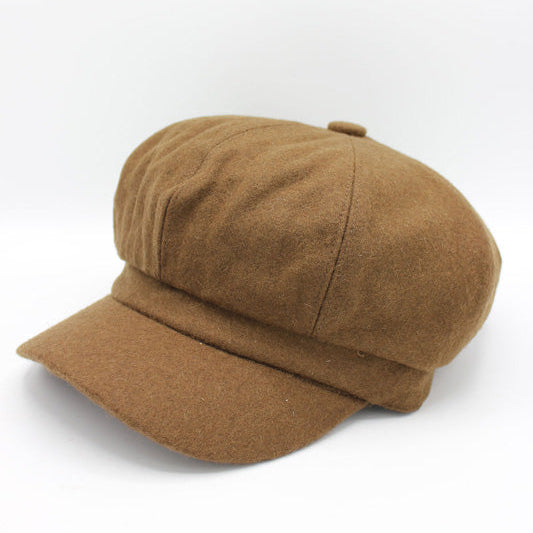 Women's Winter Wool Solid Color Caps